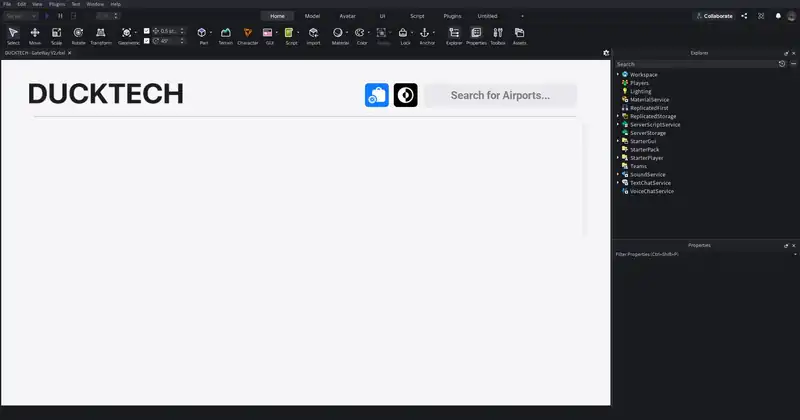 DUCKTECH GateWay interface in Roblox Studio